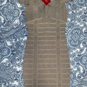 Guess Gold Sparkly Dress XS